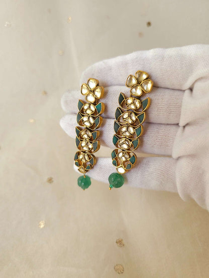 Green regalia earrings