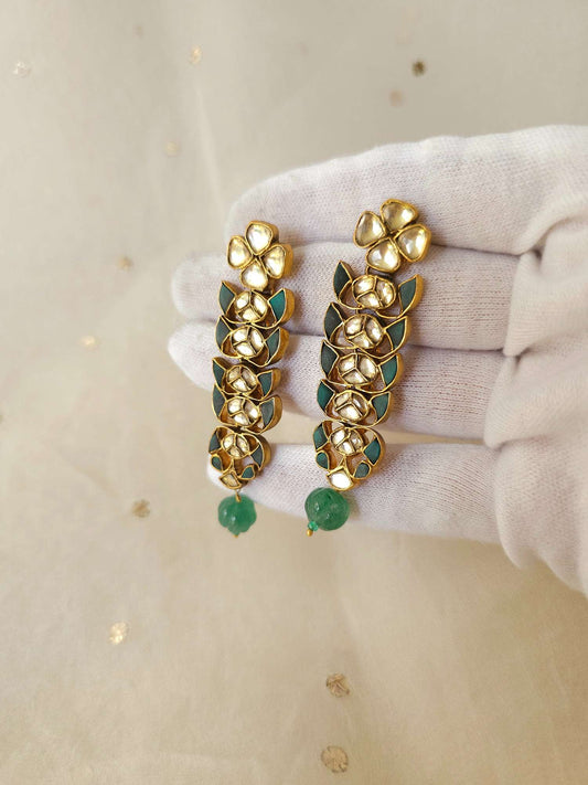 Green regalia earrings