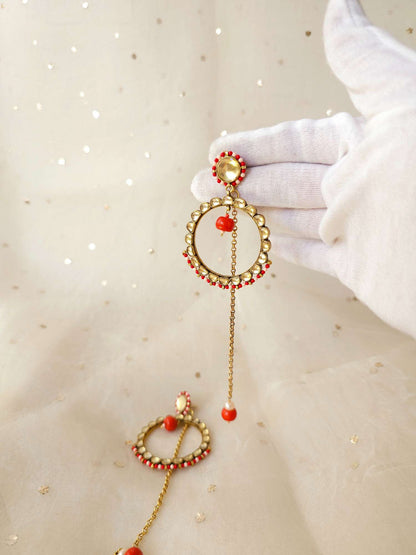 Coral blush hoop earrings