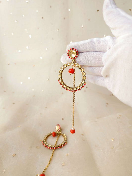 Coral blush hoop earrings