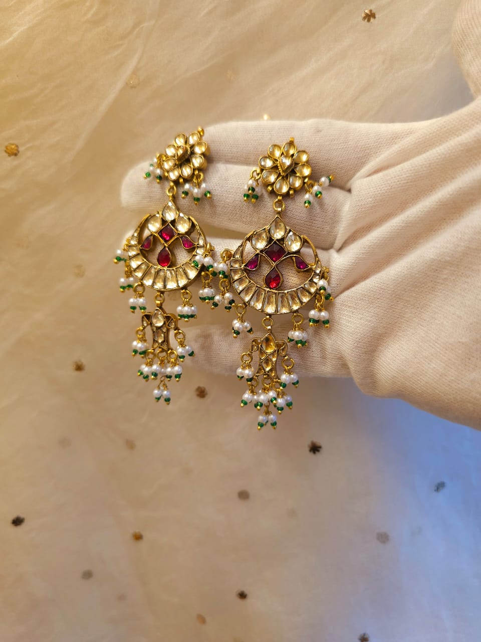 Surmai moon chandbali earrings