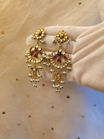 Surmai moon chandbali earrings