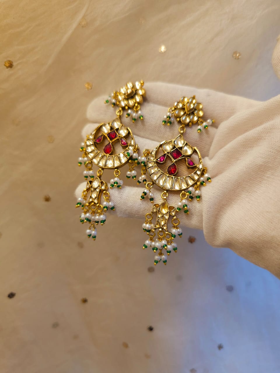Surmai moon chandbali earrings