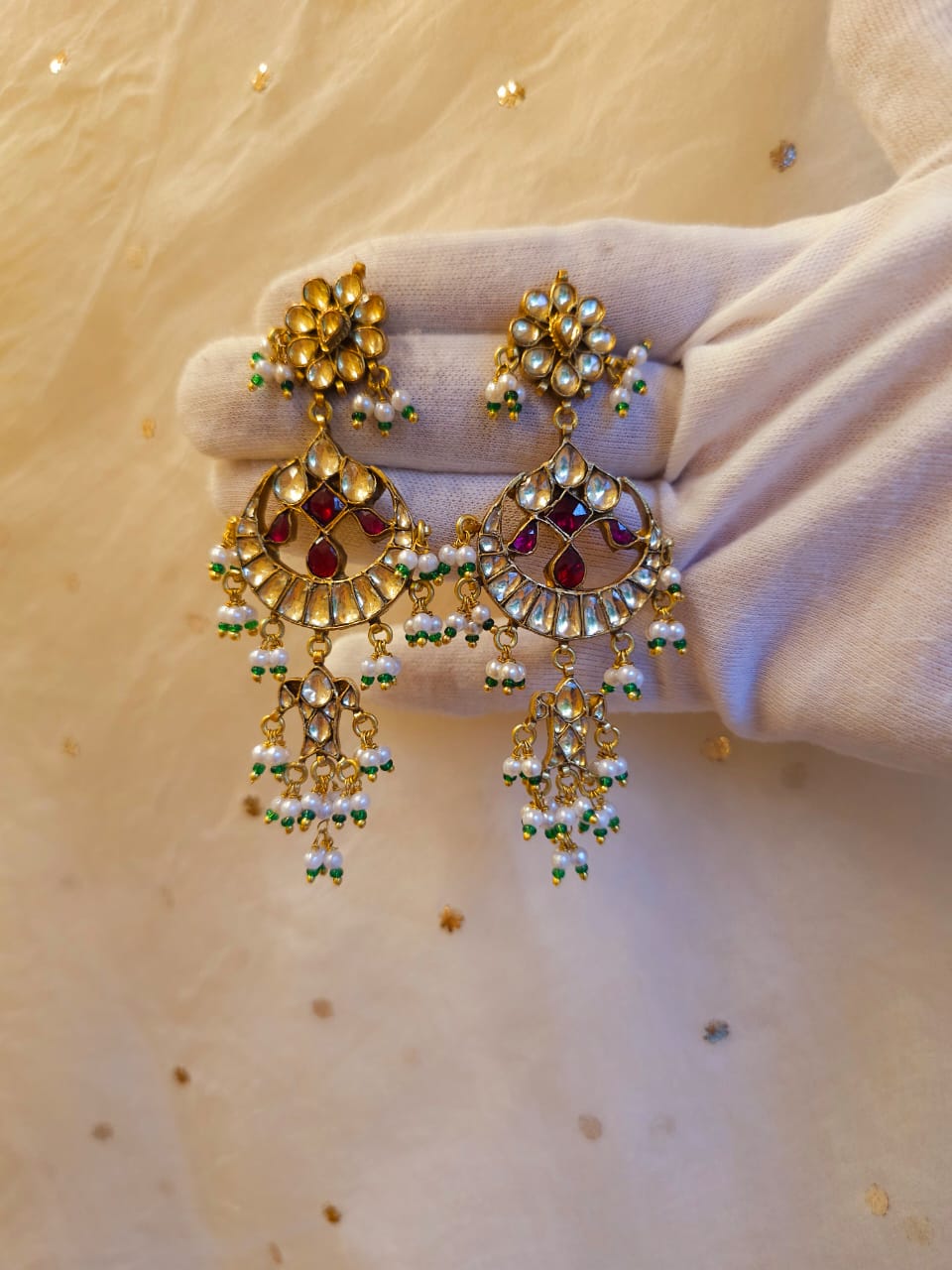 Surmai moon chandbali earrings