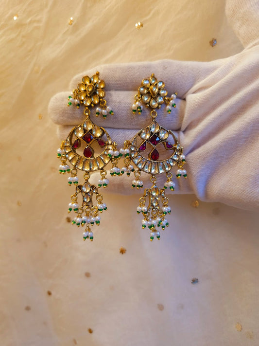 Surmai moon chandbali earrings