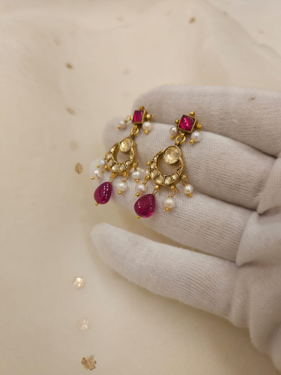 Rakta kamal light earrings