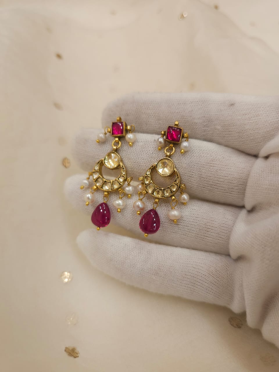 Rakta kamal light earrings