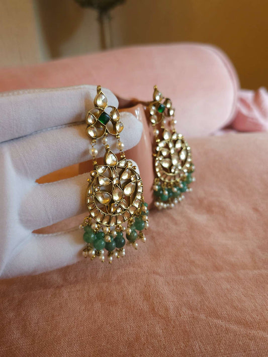 Ridhi sidhi fern chandbali earrings