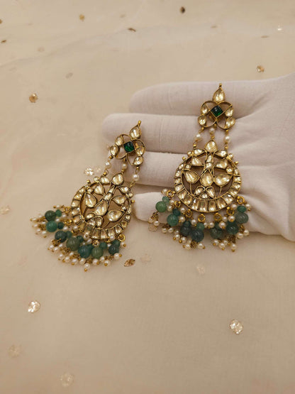 Ridhi sidhi fern chandbali earrings