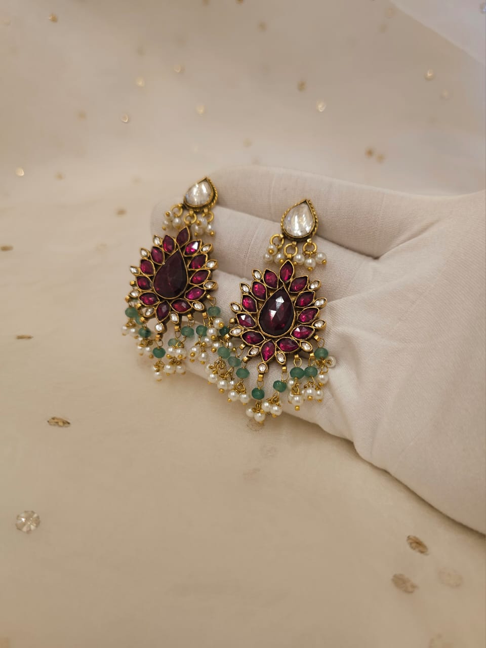 Pushkara rhodolite earrings