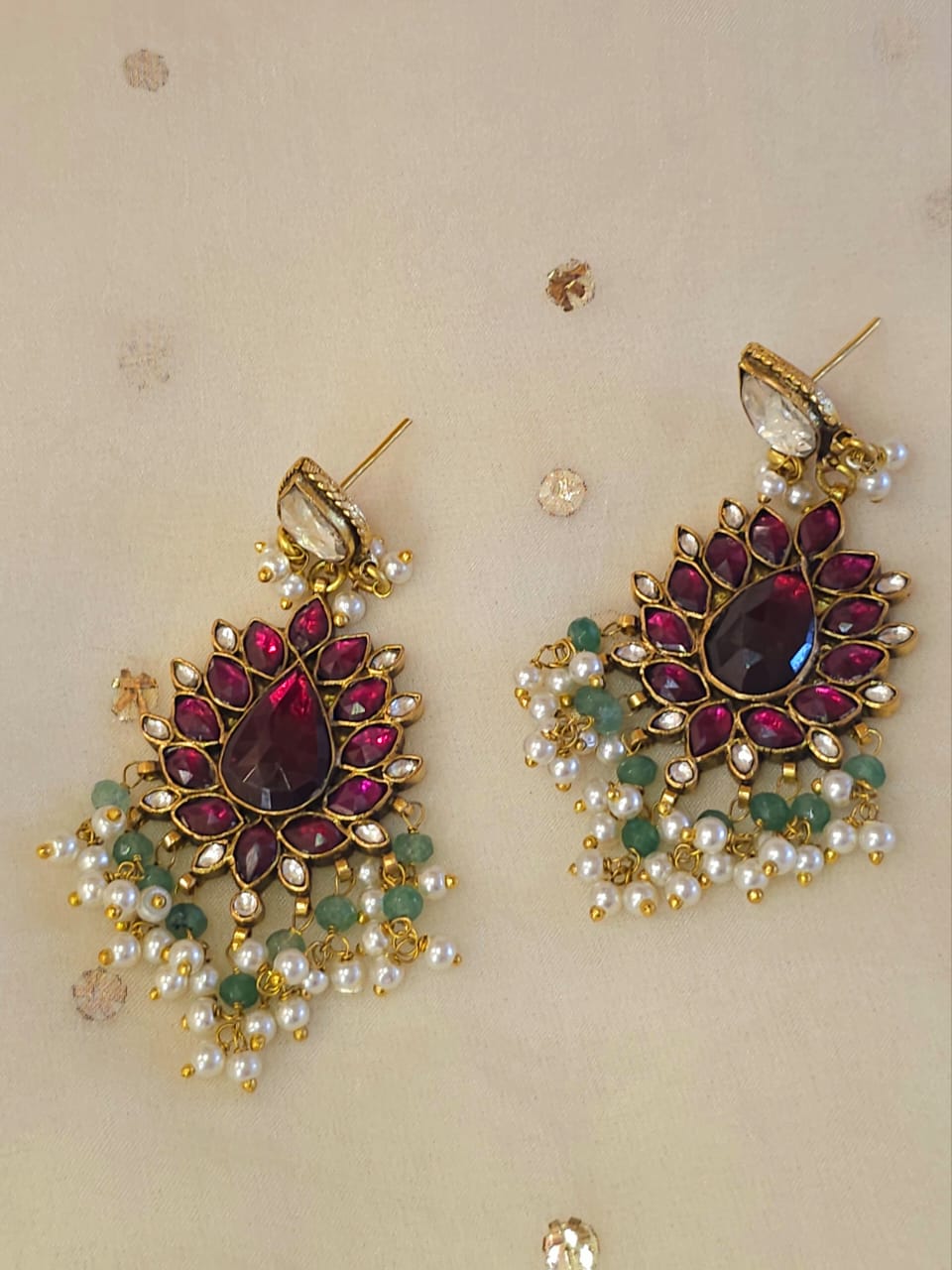 Pushkara rhodolite earrings
