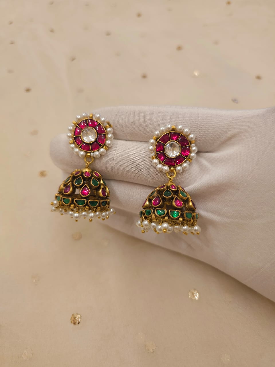 Nainitaal cherry jhumka earrings