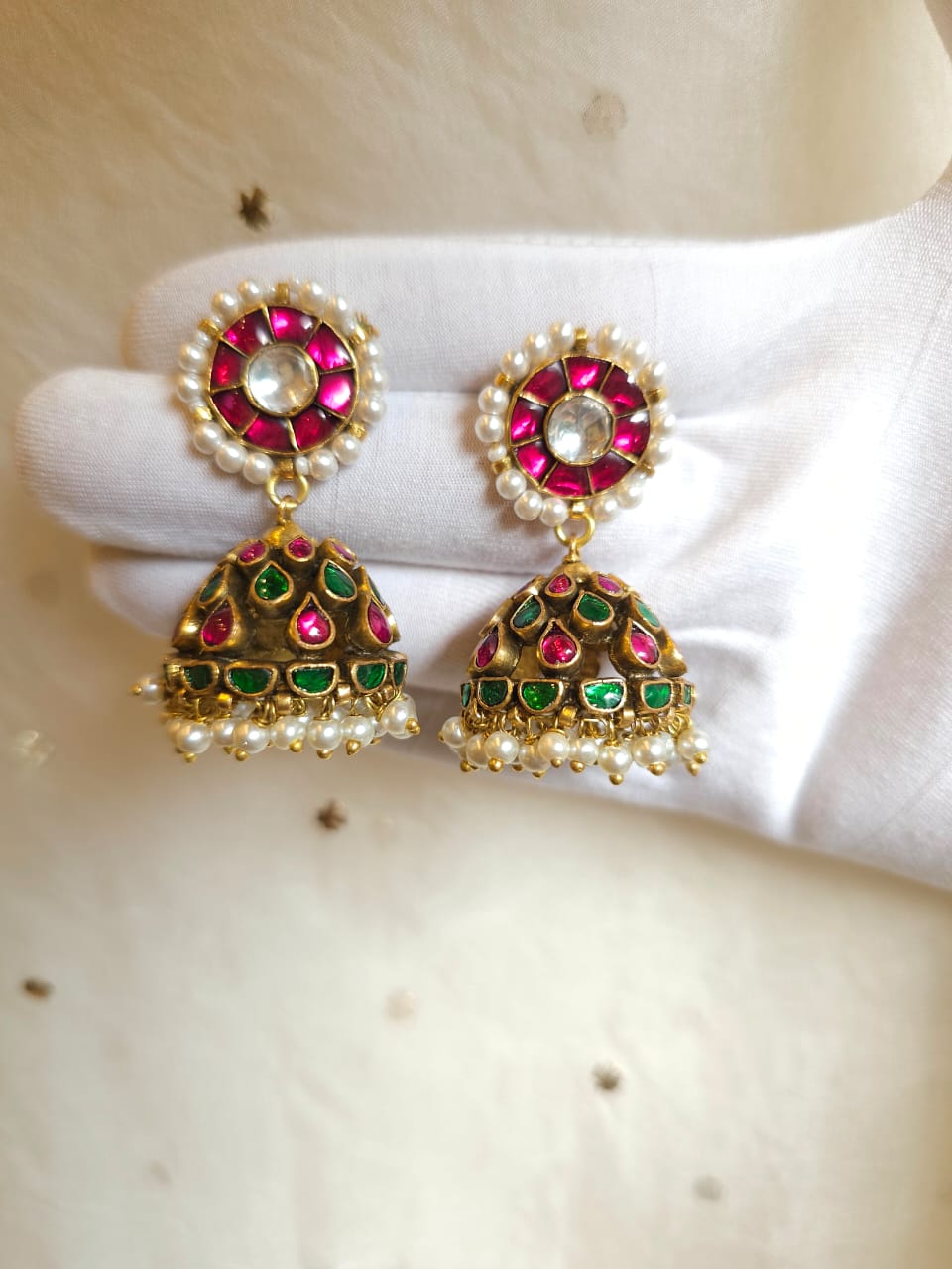Nainitaal cherry jhumka earrings