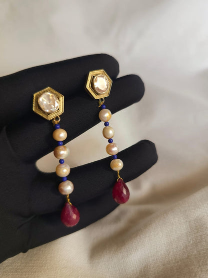 Ruby drop sleek earrings