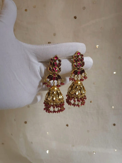 Red regalia jhumkas