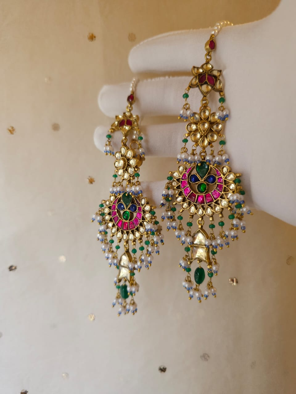 Vasant gangaur chandbali earrings