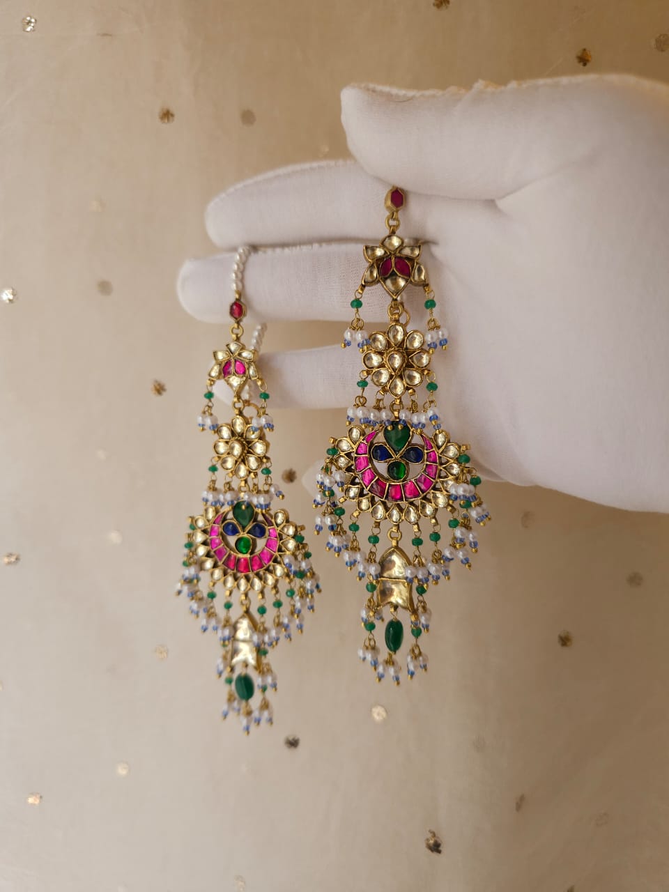 Vasant gangaur chandbali earrings