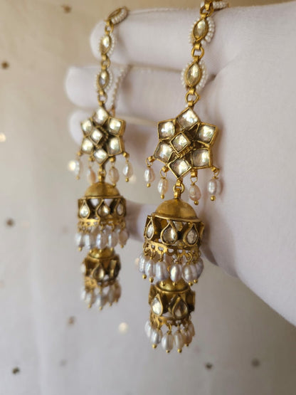 Chandra taal silver jhumkas