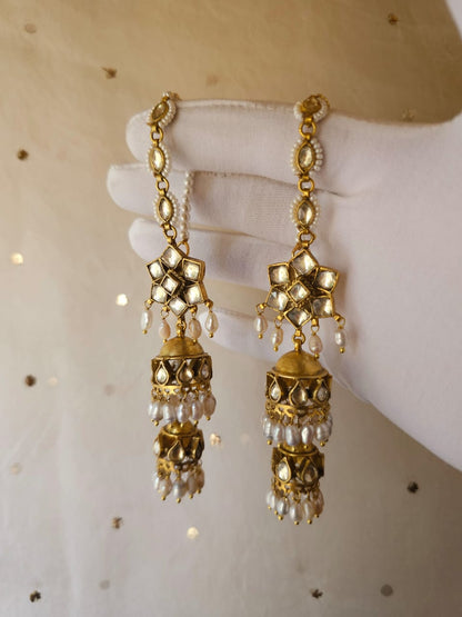 Chandra taal silver jhumkas