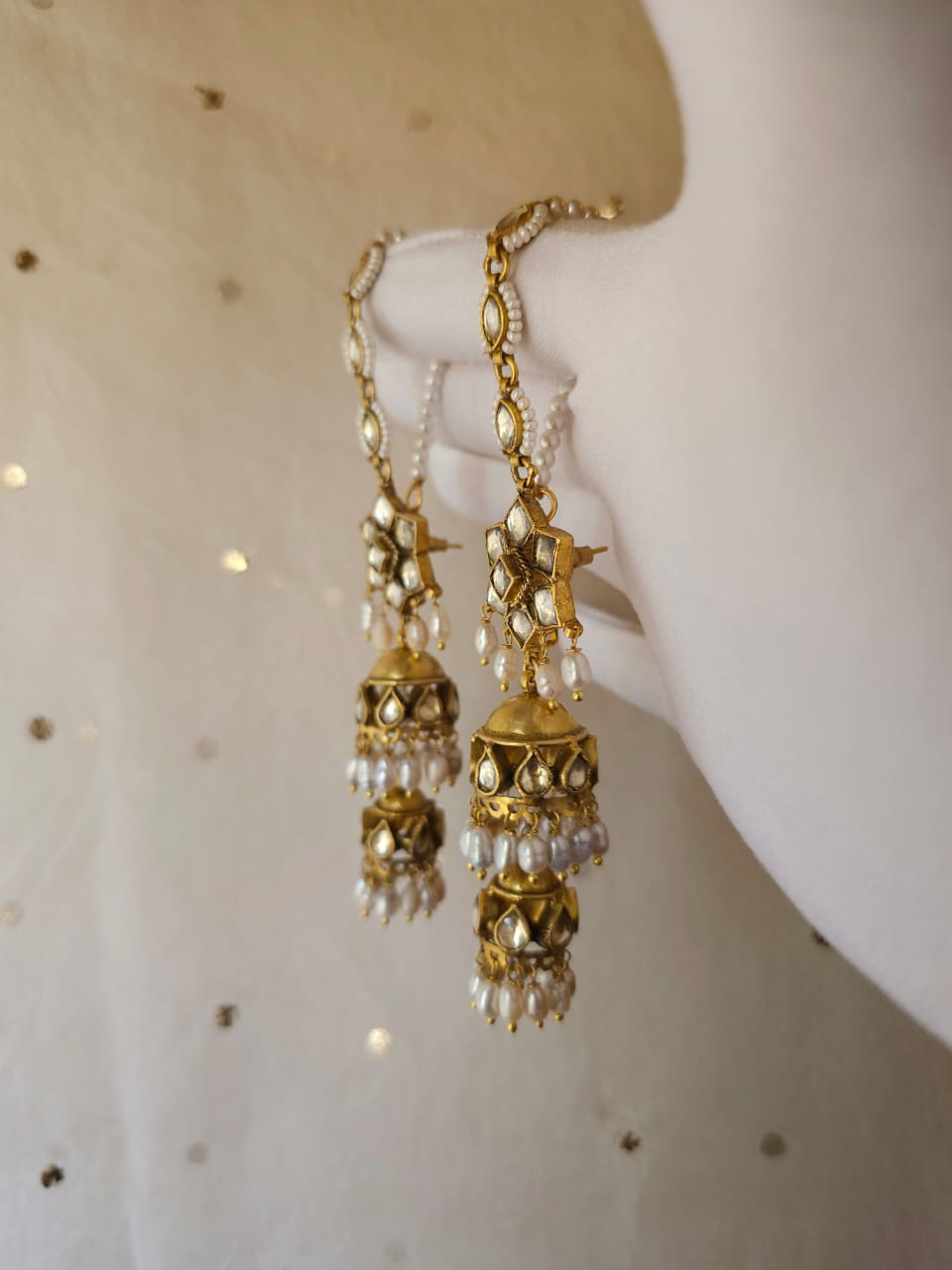 Chandra taal silver jhumkas