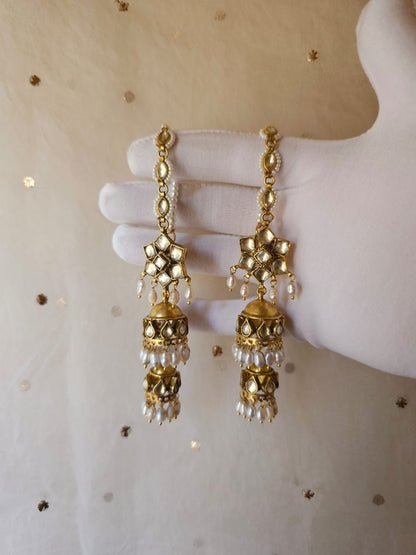 Chandra taal silver jhumkas