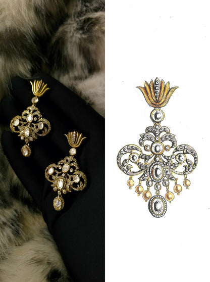 Morris lily silver earrings