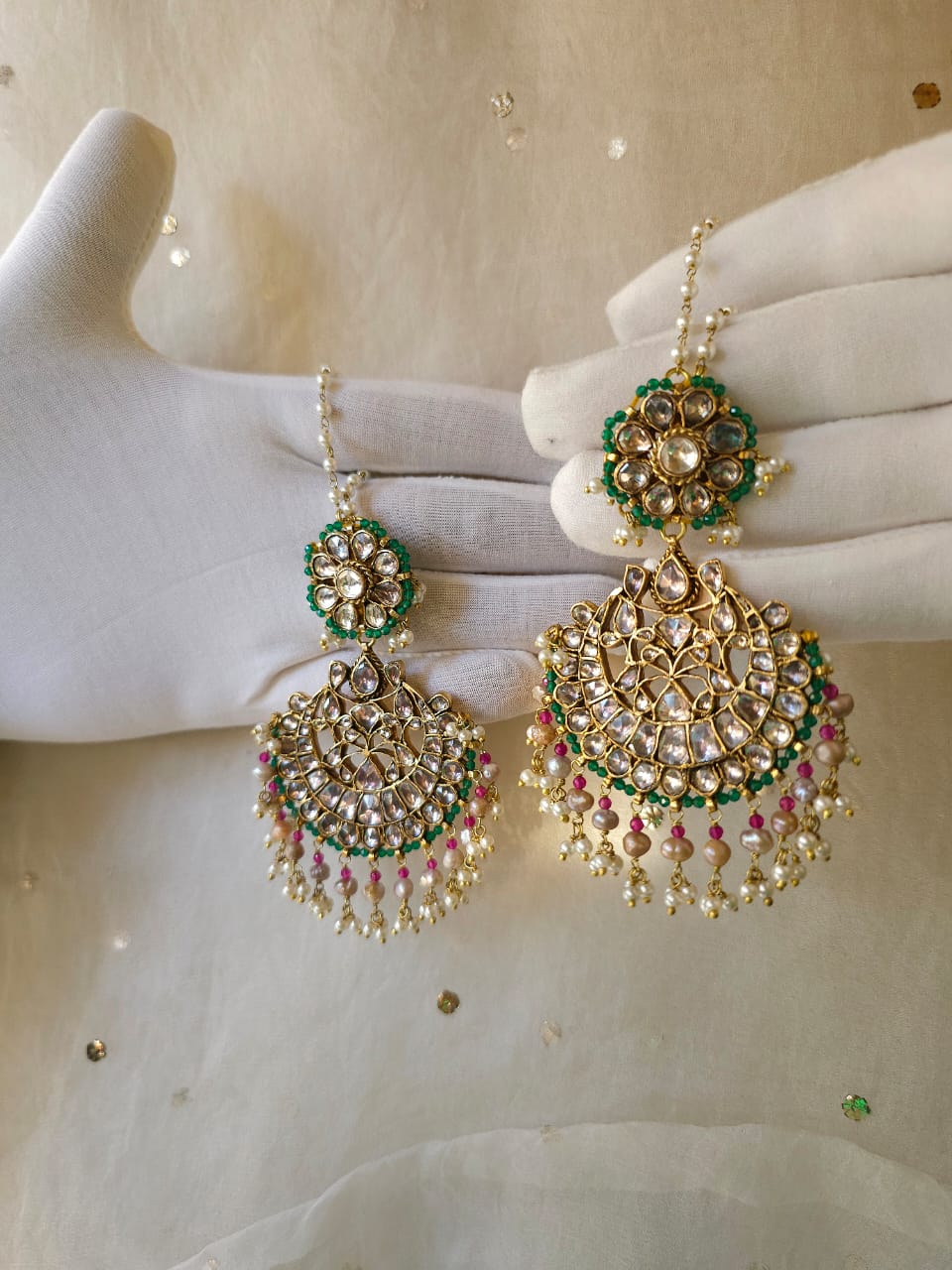 Golden belle antique chandbali