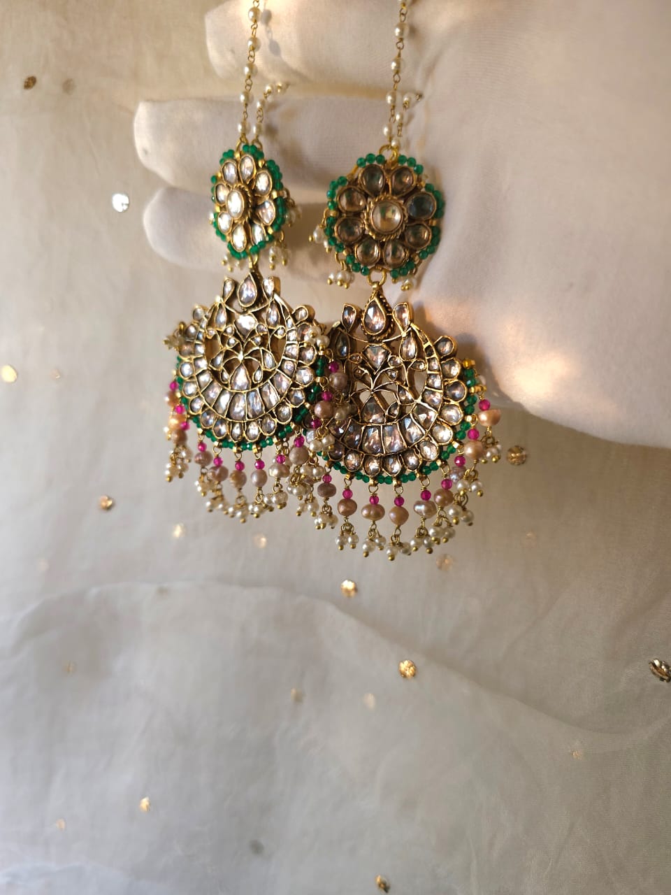 Golden belle antique chandbali