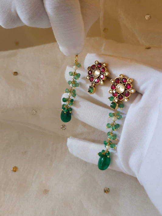 Muscat beryl detachable earrings