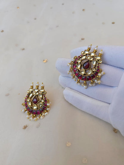 Rhodolite gulkand chand studs