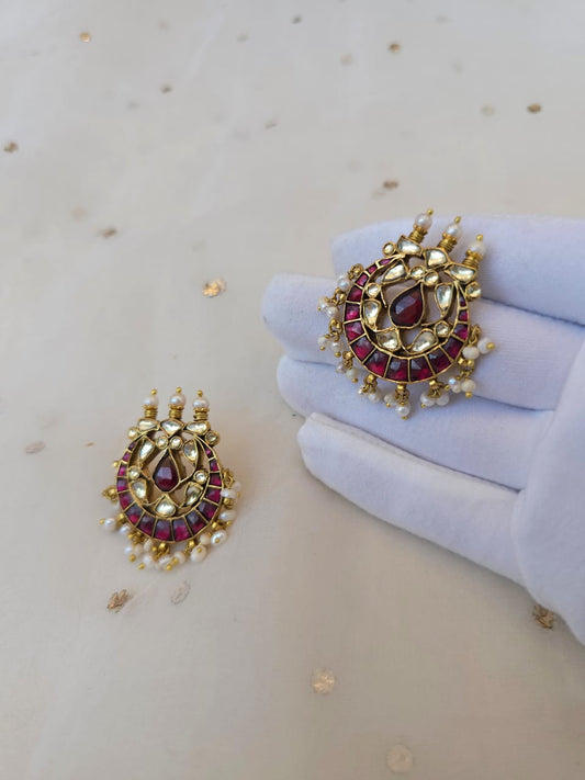 Rhodolite gulkand chand studs
