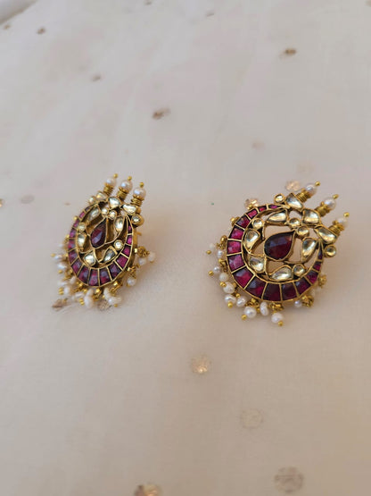Rhodolite gulkand chand studs