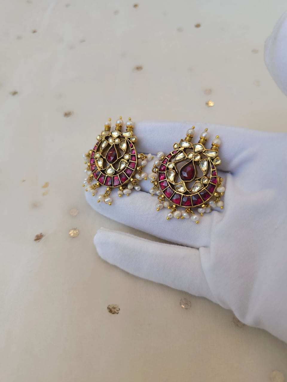 Rhodolite gulkand chand studs