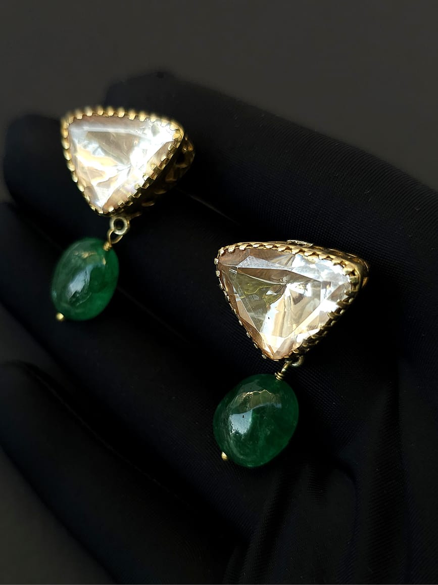 Trillion moissanite gem earrings