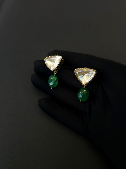 Trillion moissanite gem earrings