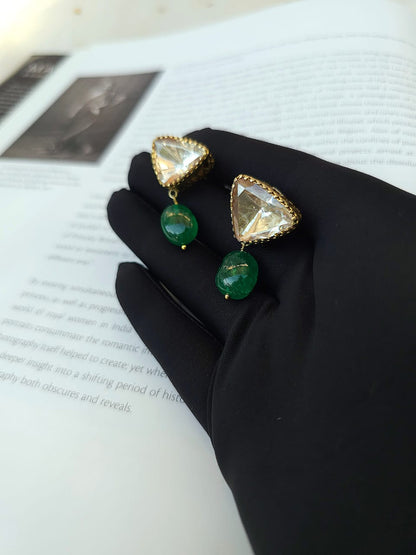 Trillion moissanite gem earrings