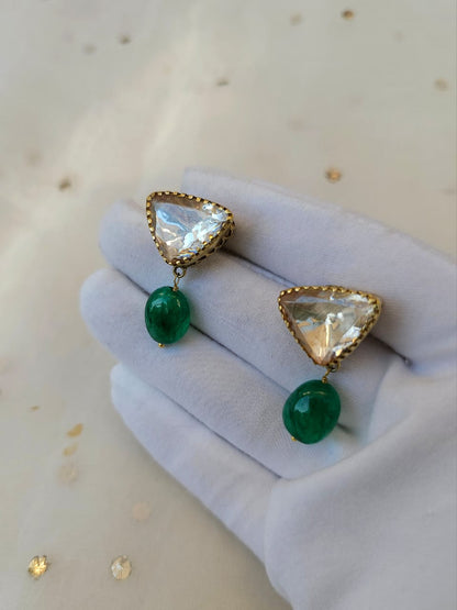 Trillion moissanite gem earrings