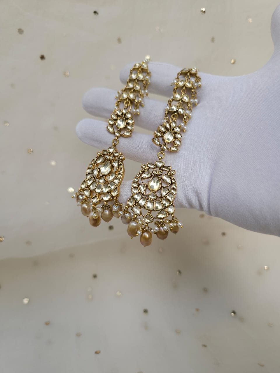 Late 19th century crown earrings