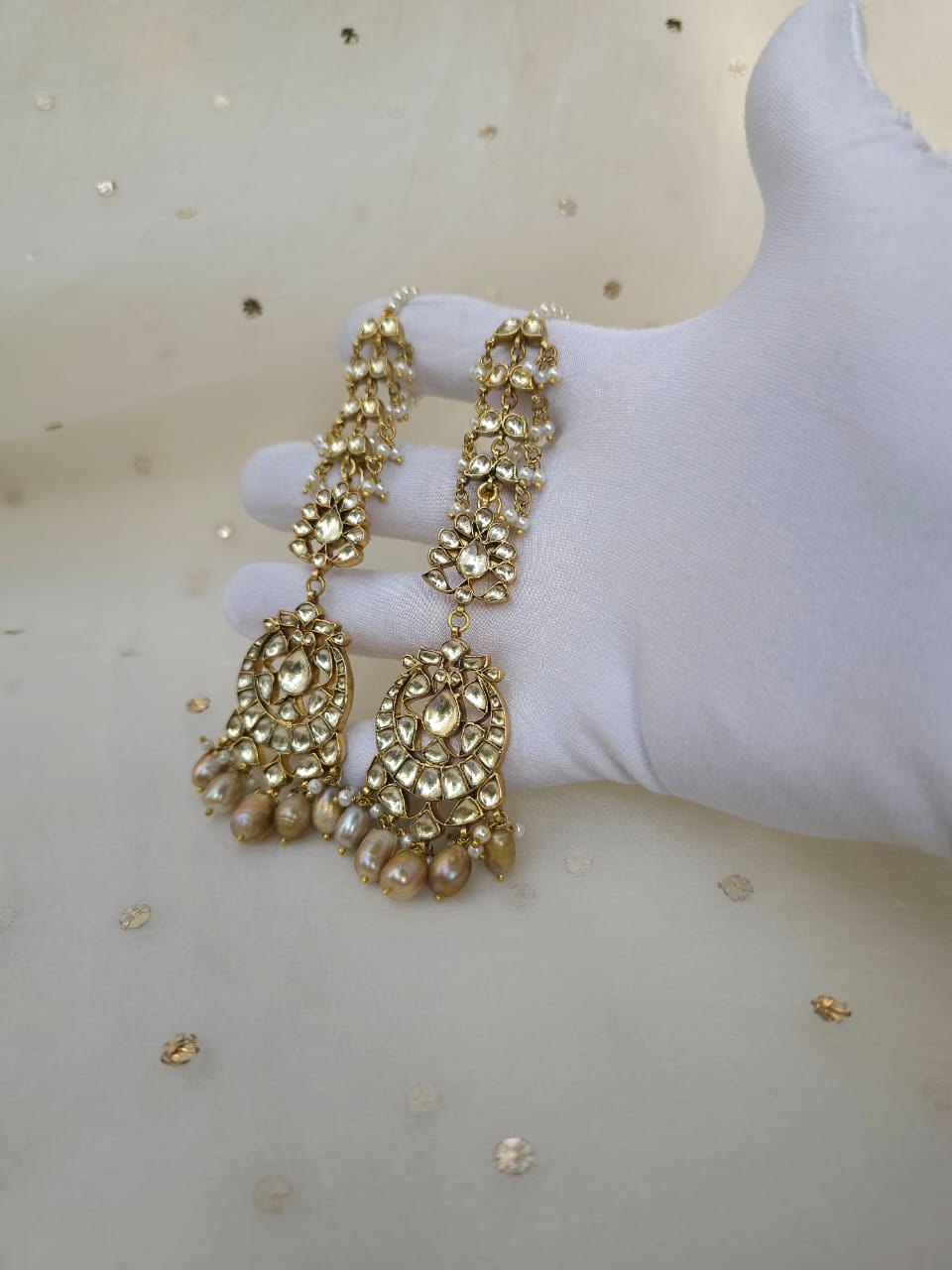 Late 19th century crown earrings