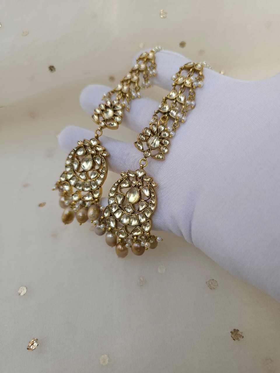 Late 19th century crown earrings