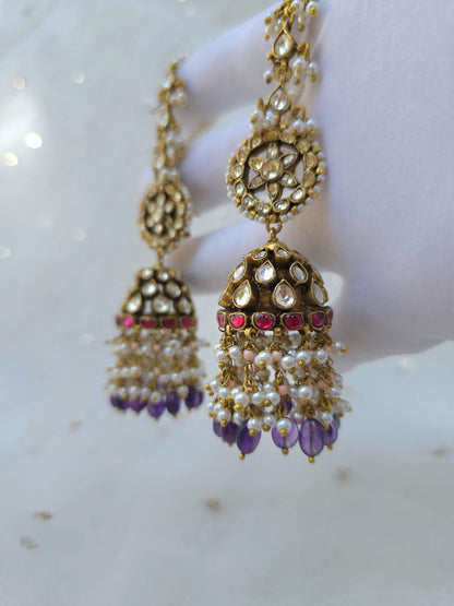 Shrinath ji amethyst jhumkas