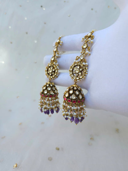Shrinath ji amethyst jhumkas