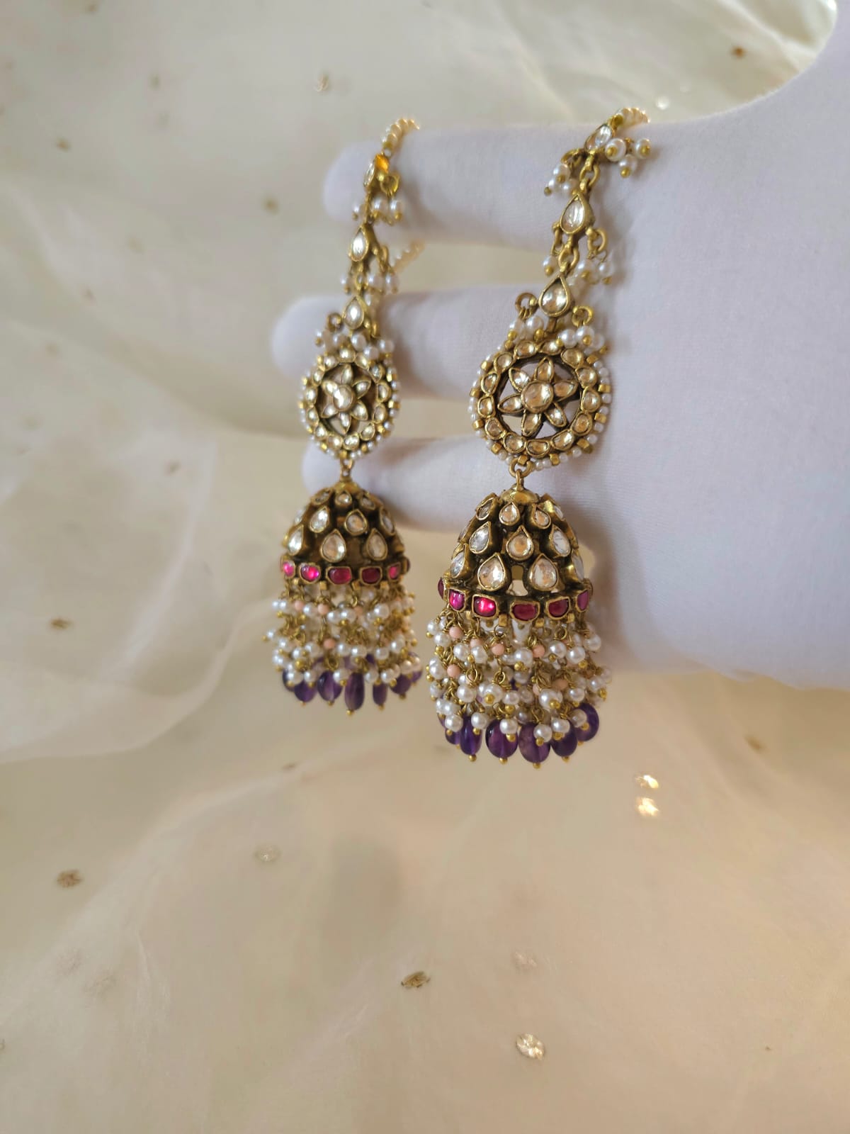 Shrinath ji amethyst jhumkas