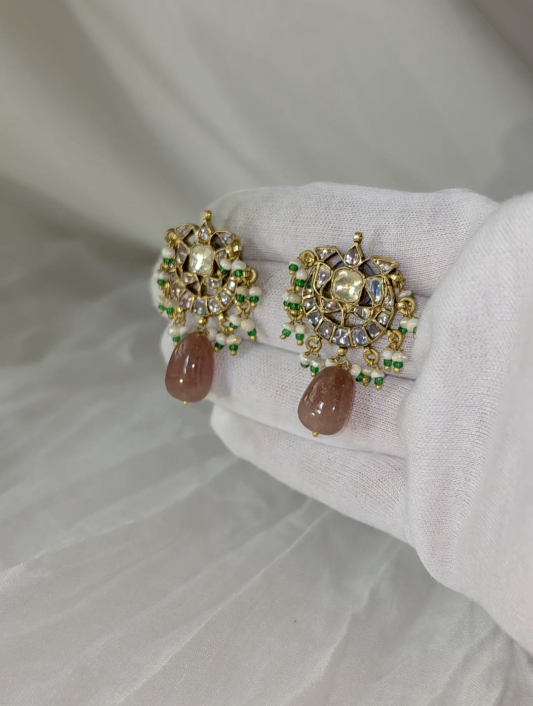 Chinta-mani rouge studs