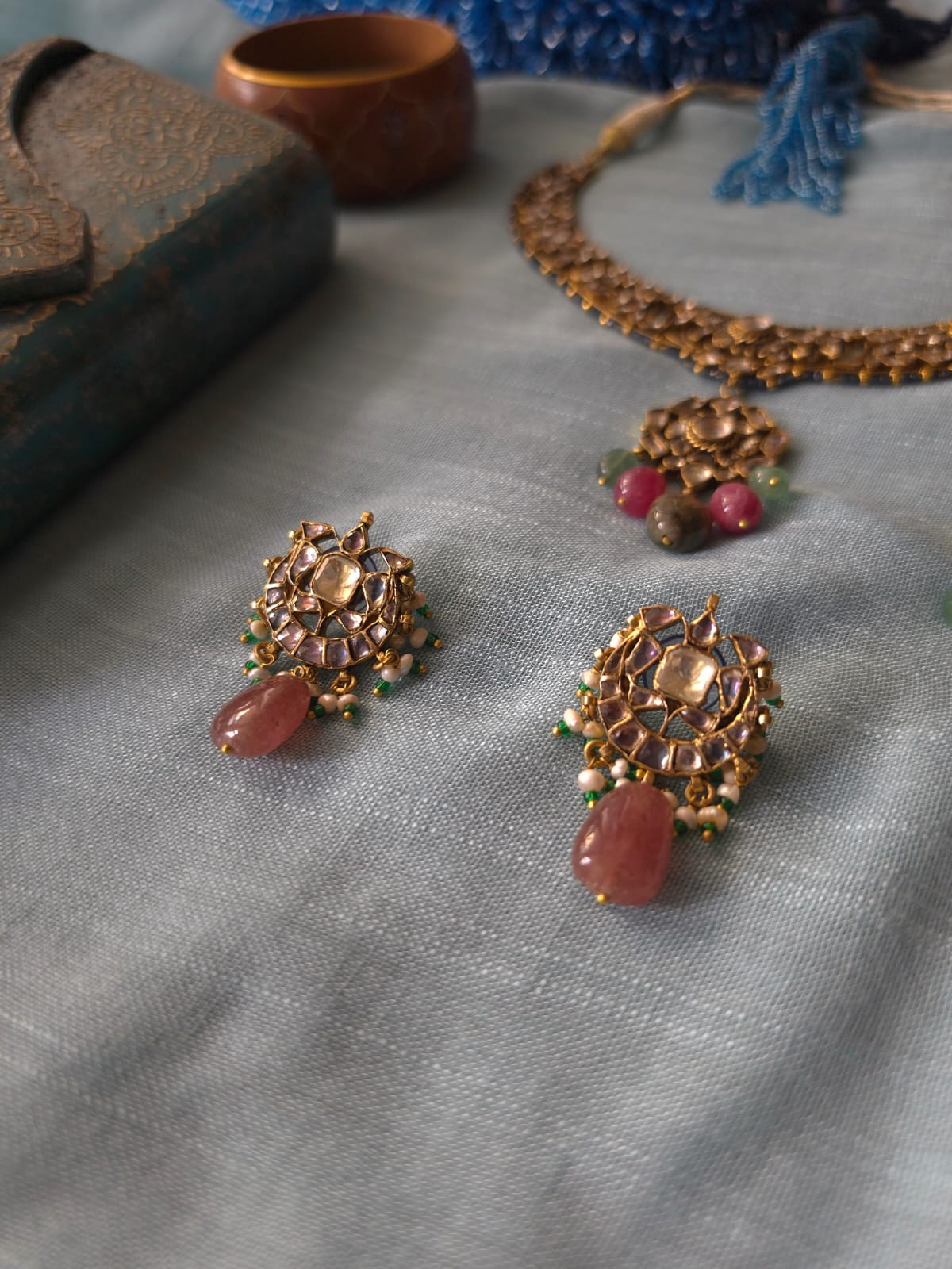 Chinta-mani rouge studs