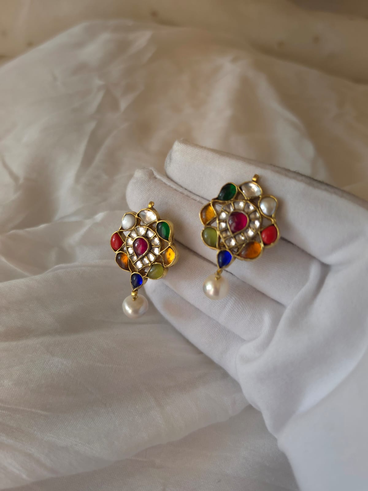 Navgraha pearl studs
