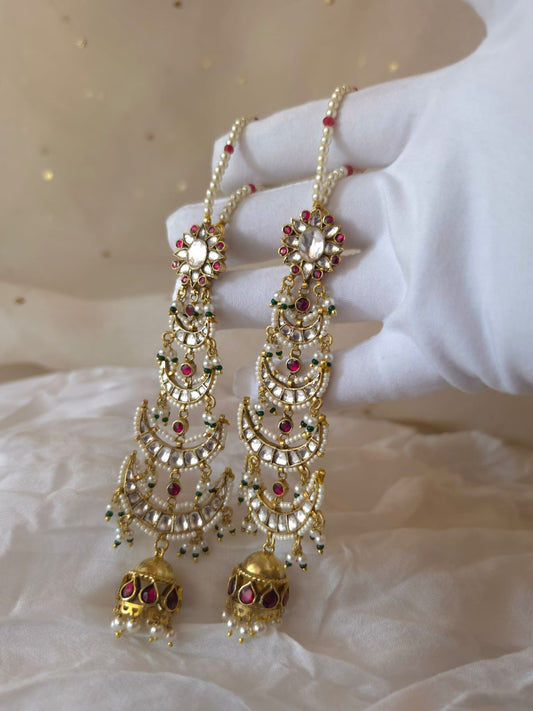 Amber-loom chandbali earrings