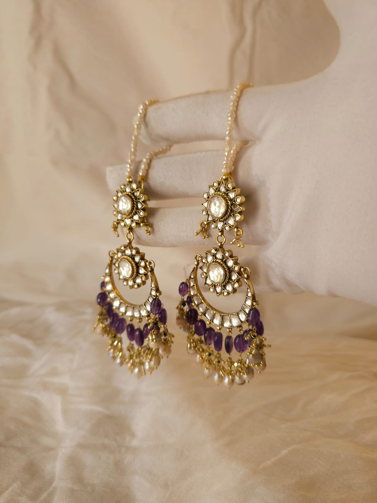 Moh-maya amethyst chandbali