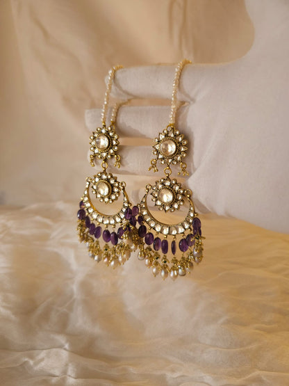 Moh-maya amethyst chandbali