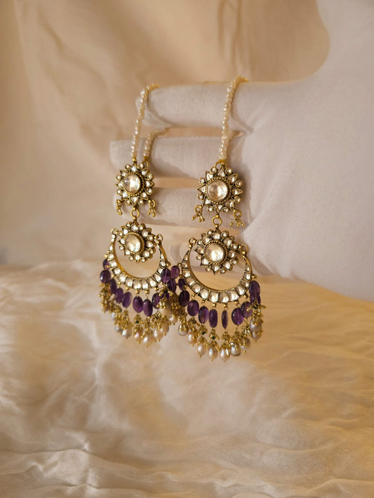 Moh-maya amethyst chandbali